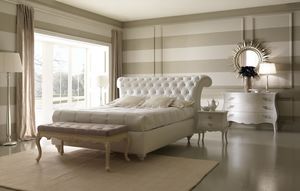 Via Montenapoleone 6050+6053 letto, Lit confortable dans un style classique, avec bote de rangement, sellerie cuir