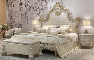 Amaranto, Lit classique avec tête de lit sculptée imposante