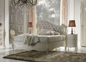 I Sogni Art. 557, Lit en bois avec un design classique, t�te de lit Capitonn�