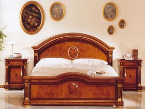 IMPERO / Lit double, Luxe classique de lit en bois, pour les châteaux