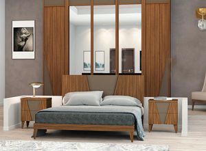 Canaletto Art. 153, Lit contemporain en bois de noyer