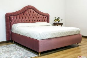 Agnese, Lit classique avec tte de lit capitonne et cadre rembourr