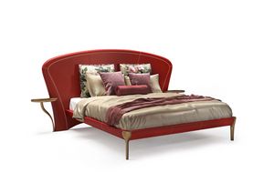 Il Ciliegio, Lit avec tte de lit et cadre de lit recouverts de cuir
