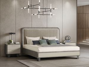 PERLA lit, Lit en bois, avec t�te de lit rembourr�e