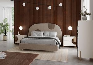 Sun lit, Lit moderne rembourr�, avec appui-t�te arrondi