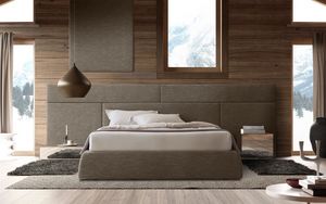 Boiserie comp.01, Tête de lit en bois pour lit, modulaire et élégante
