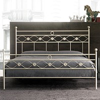 Double bed Incanto, Lit double de fer avec des décorations classiques