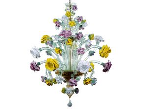 BOUQUET, Lustre floral de Murano, en verre multicolore
