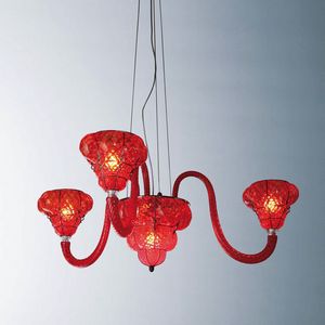 Classic Rs354-040, Lustre lgant en verre rouge de Murano