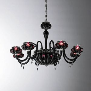 Diamante Rs340-095, Lustre classique luxueux, en verre noir et cristal