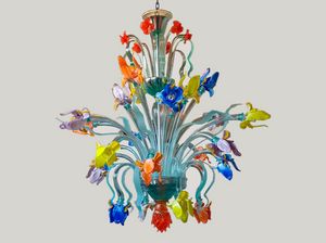 IRIS MULTICOLOR, Lustre multicolore de style vénitien floral