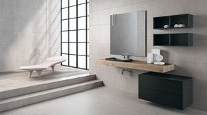 BLUES BL2.07, Meuble de salle de bain complet avec tiroir noir opaque