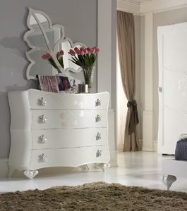 I Sogni Art. 545, Commode avec design raffin�, laqu�e blanche