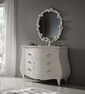 I Sogni Art. 978G, Commode en bois laqu�, avec d�coration argent�e