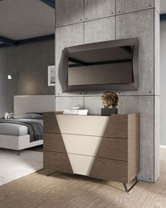 Viola, Commode en bois avec dtails 3D distinctifs