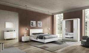 Gold chambre  coucher, Chambre moderne en bois laqu blanc