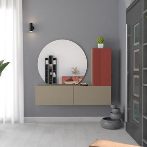 Entrance 02.1, Meuble d'entr�e mural avec miroir rond