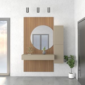 Entrance 05.1, Meuble d'entr�e avec lambris mural en noyer clair