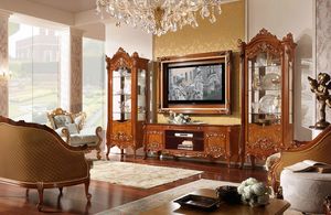 Prestige Plus PP76 PP77, Meuble TV en bruyre, avec des dtails dors