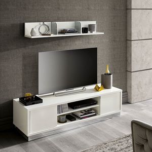 Roma Slim composition de meuble tv, Meuble TV laqu blanc