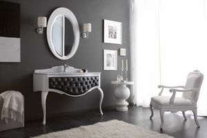 GLAM 04, Armoire de toilette avec dessus en marbre blanc