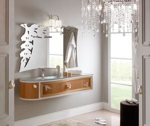 I Sogni Salle de bain Comp. 2, Armoire de salle de bain avec haut et lavabo en verre