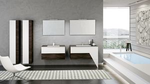 TEKNO TK-06, Composition d'ameublement de salle de bain avec deux miroirs