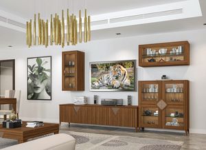 Canaletto Comp. N. 2, Meubles de salon � canaletto en bois de noyer