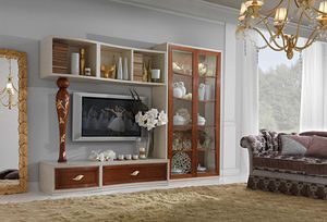 I Sogni Comp. N. 2, Armoire de salon avec vitrine et biblioth�que