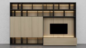 Libreria 02, Mobilier modulable pour salon, avec compartiment TV