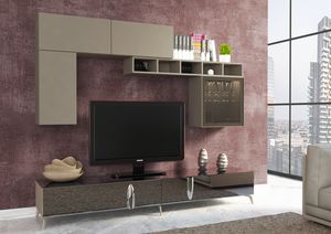 Living 22.1, Meubles de salon avec base et fa�ades en miroir