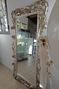 Loto grand, Miroir rectangulaire avec finition feuille d'or