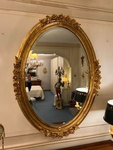 Art.825, Miroir ovale finition dorée