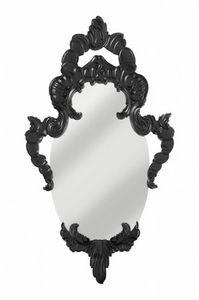 Art. AS155, Miroir ovale avec cadre en bois laqu