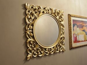 Ibis Gold miroir, Miroir rond avec cadre en or
