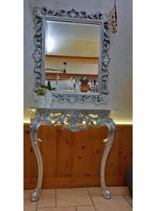 Edera miroir, Miroir rectangulaire classique avec des finitions de lieaf d'argent