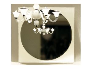 Reflex, Miroir carr avec cadre en cuir imprim
