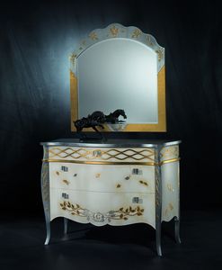 SP21 Blanca, Miroir de luxe classique en or et feuille d'argent