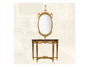 Wall Mirror art. 111/a, Miroir ovale en bois de tilleul, de style classique