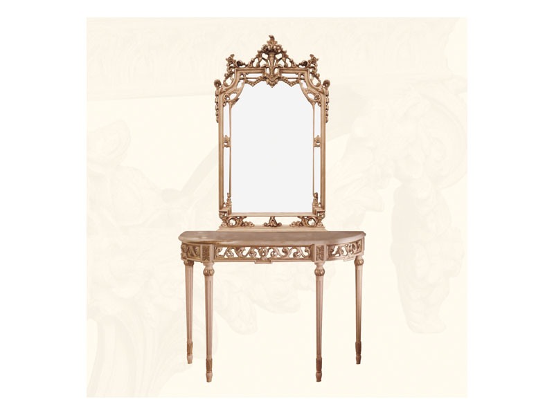 Wall Mirror art. 117/a, Miroir de style classique avec des finitions en ivoire et or