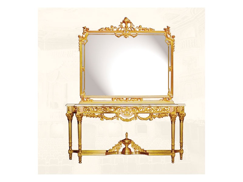Wall Mirror art. 117/c, Miroir de luxe avec cadre en bois décorée
