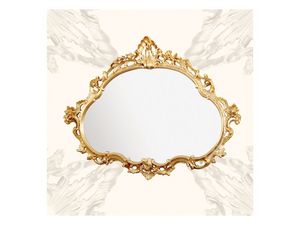 Wall Mirror art. 120, Miroir avec cadre en bois, style baroque tardif