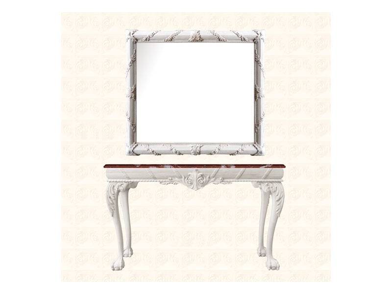Wall Mirror art. 160, Miroir avec cadre décoré avec couronne de fleurs