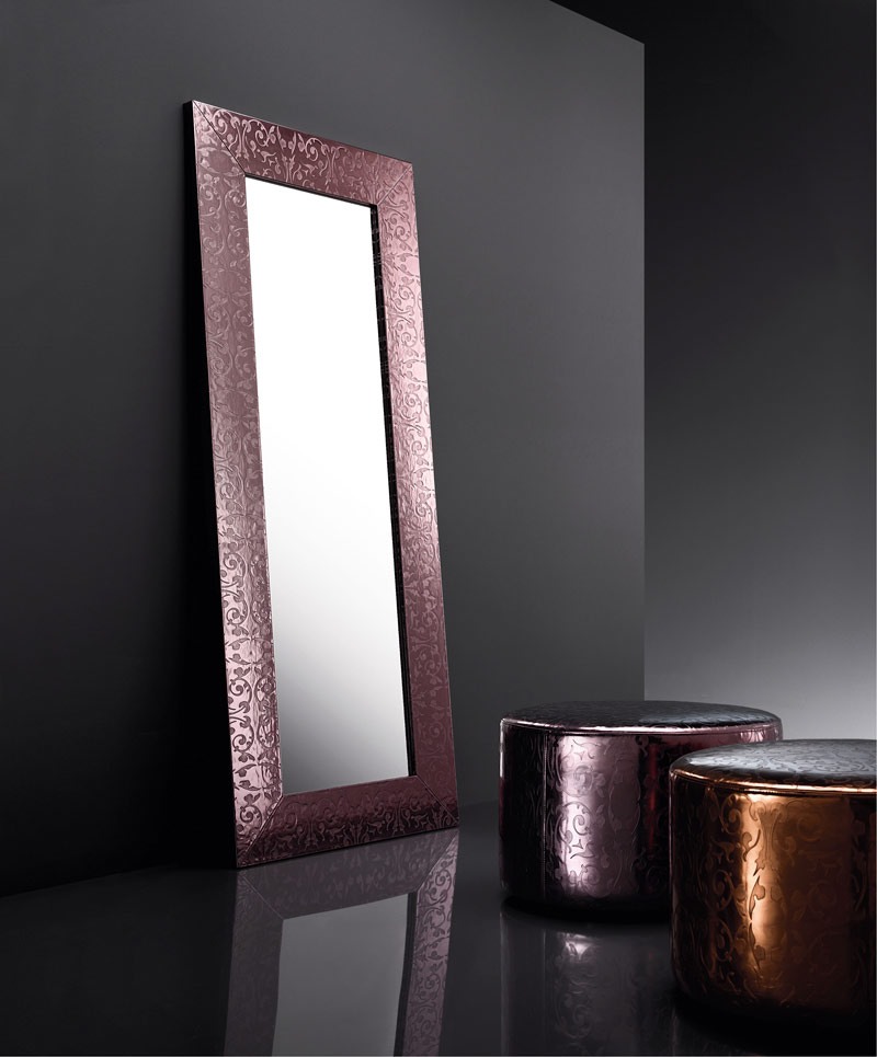 ART. 802 BEAUTY MIRROR, Miroir avec cadre en cuir régénéré, différentes couleurs