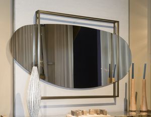 ATENA miroir GEA Collection, Miroir arrondi avec cadre carr en laiton