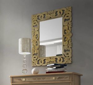 Gold Art. C22405, Miroir en bois avec finition dore