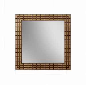 Gold miroir, Miroir carr avec cadre fini en bronze