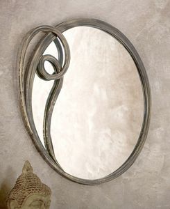 Azzurra Mirror, Miroir rond avec cadre en mtal