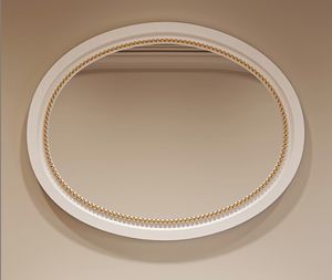 Incanto Art. C34501, Miroir ovale avec cadre laqu� blanc