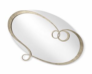 J'adore miroir, Miroir ovale avec cadre en fer forg� d�cor�